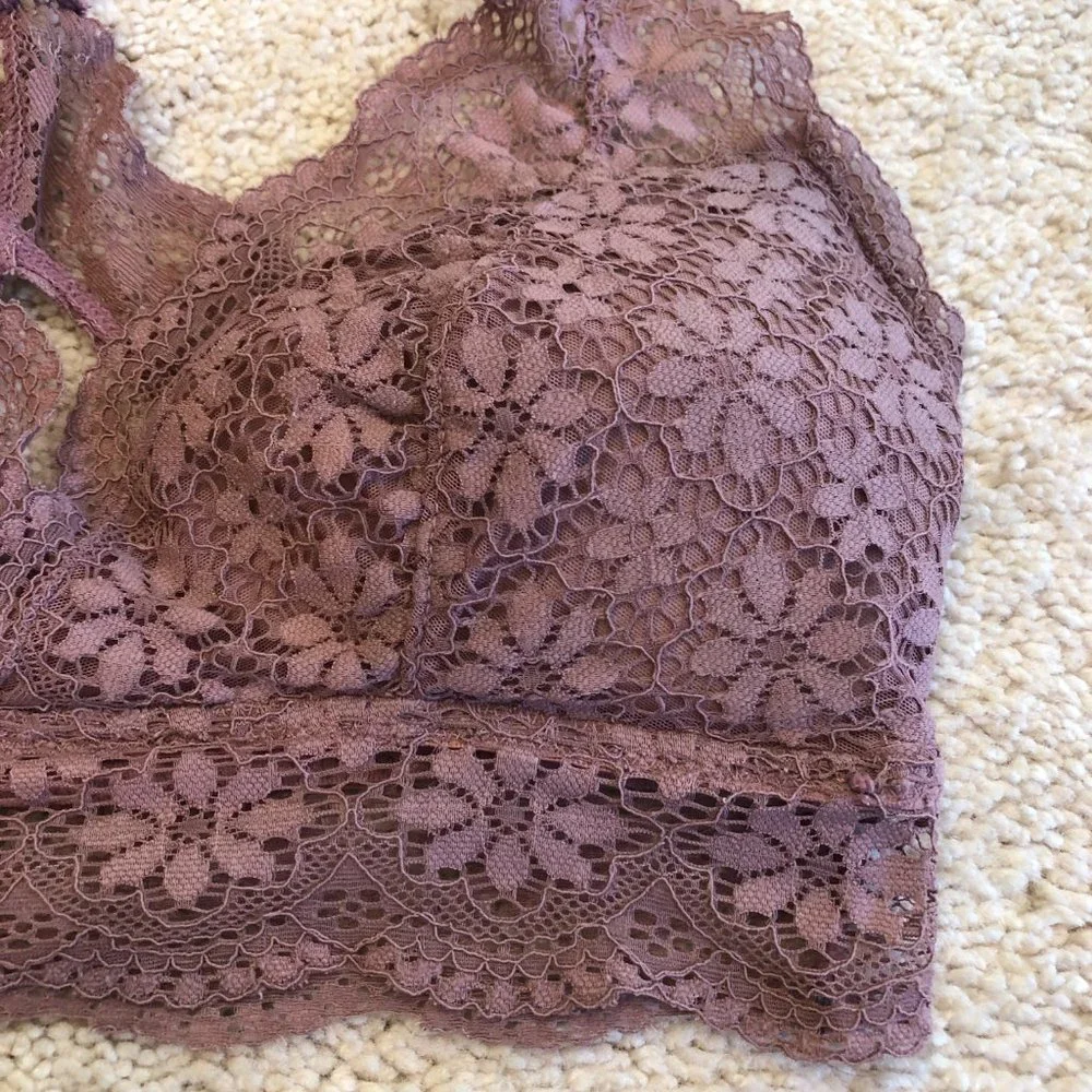 Aerie Racerback Lace Padded Wireless Bralette Size X-Small - Picture 2 of 11